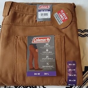 Coleman Fleece-Lined Pants, Color:Toffee, Sz. W36 x L30